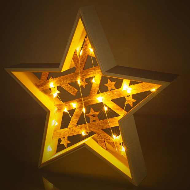 Vánoční dřevěná hvězda Retlux RXL 312