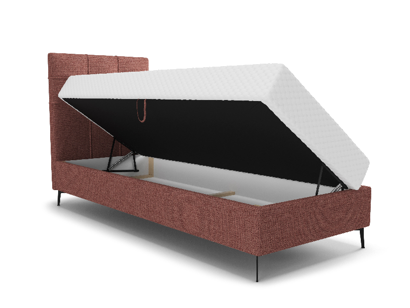 Jednolůžková postel 90 cm Infernus Bonell (terakota) (s roštem, s úl. prostorem)