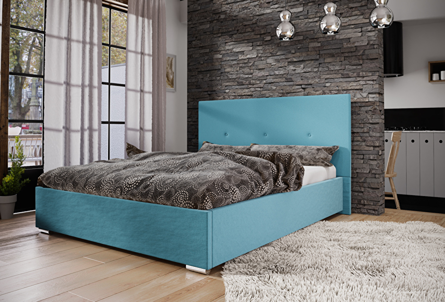 Manželská postel 160 cm Foxxie 2 (modrá)
