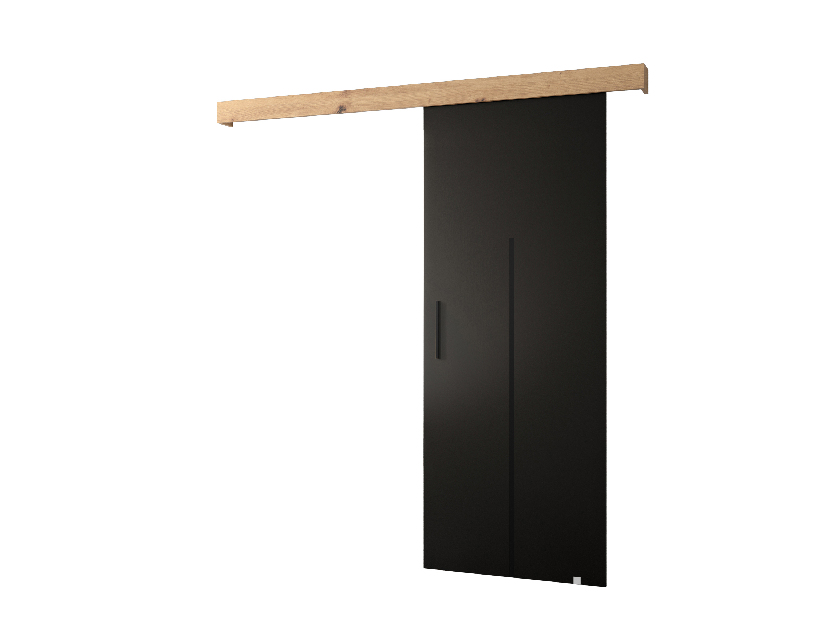 Posuvné dveře 90 cm Sharlene X (černá matná + dub artisan + černá)