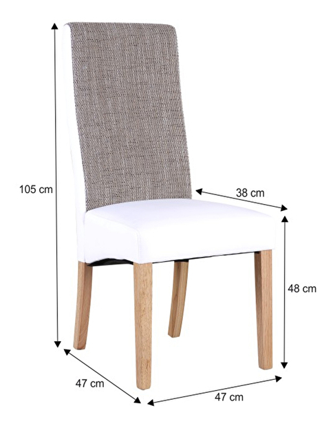 Jídelní židle Aradi (bílá + melír)
