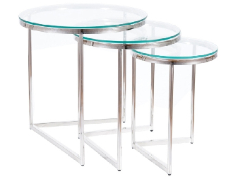 Konferenční stolek Tia (sklo + chromová)