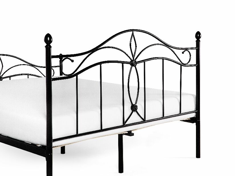 Manželská postel 160 cm ANTALIA (s roštem) (černá)