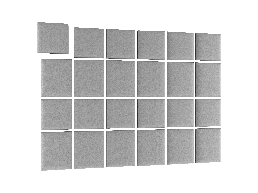 Set 24 čalouněných panelů Quadra 240x180 cm (světlešedá)