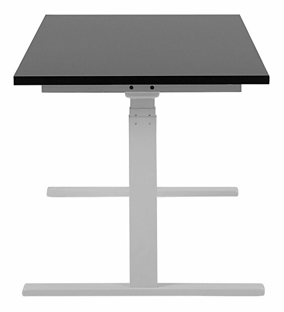 Psací stůl UPPER II (130 x 72 cm) (MDF) (černá + bílá) (el. nastavitelný)