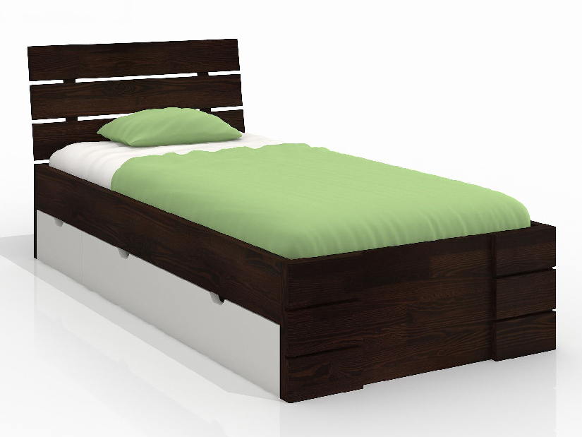 Jednolůžková postel 90 cm Naturlig Kids Lorenskog High Drawers (borovice) (s roštem)