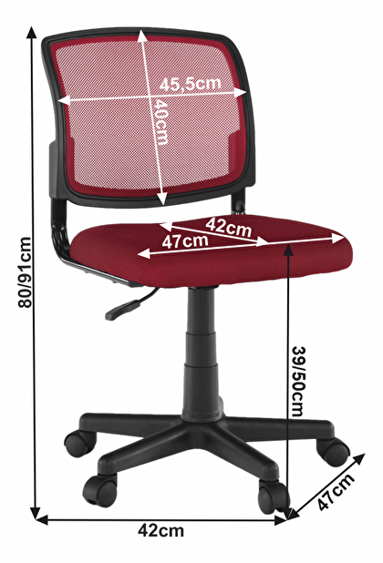 Kancelářská židle Remi (červená + černá)