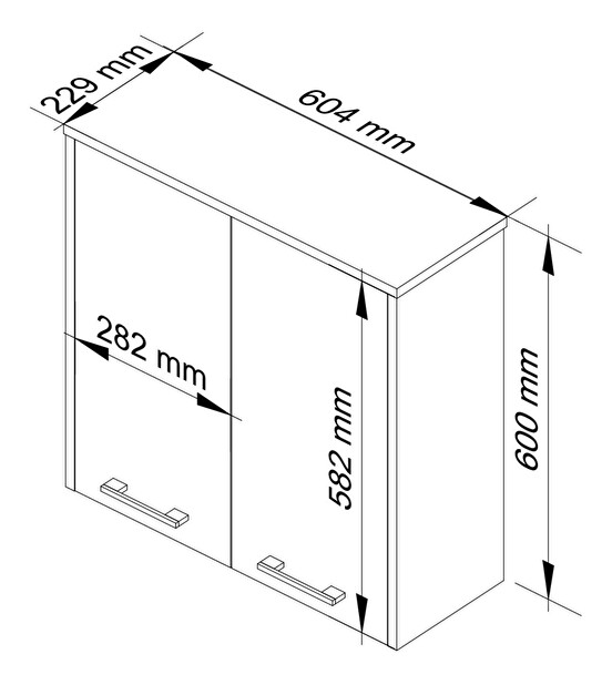 Závěsná koupelnová skříňka Farid TYP5 (dub sonoma + bílá)