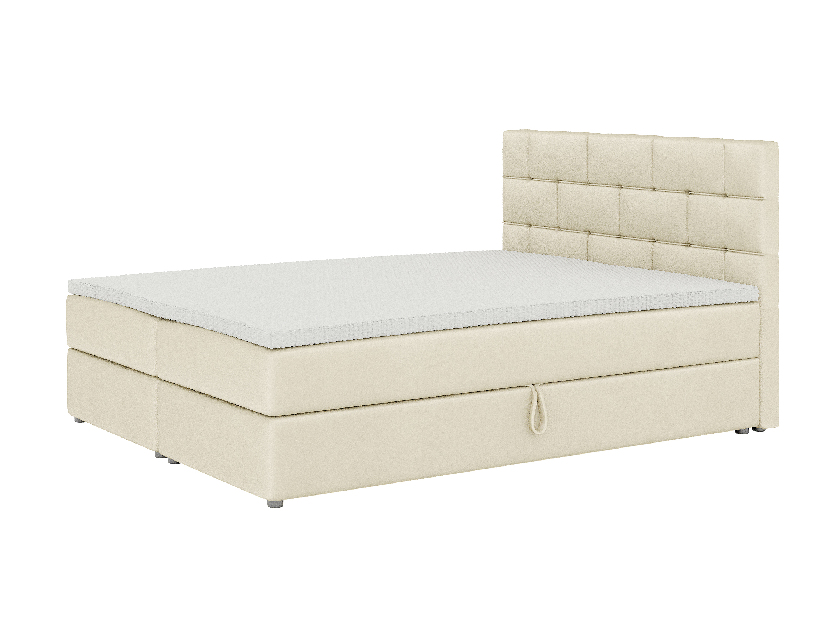 Manželská postel Boxspring 180x200 cm Waller (s roštem a matrací) (béžová)