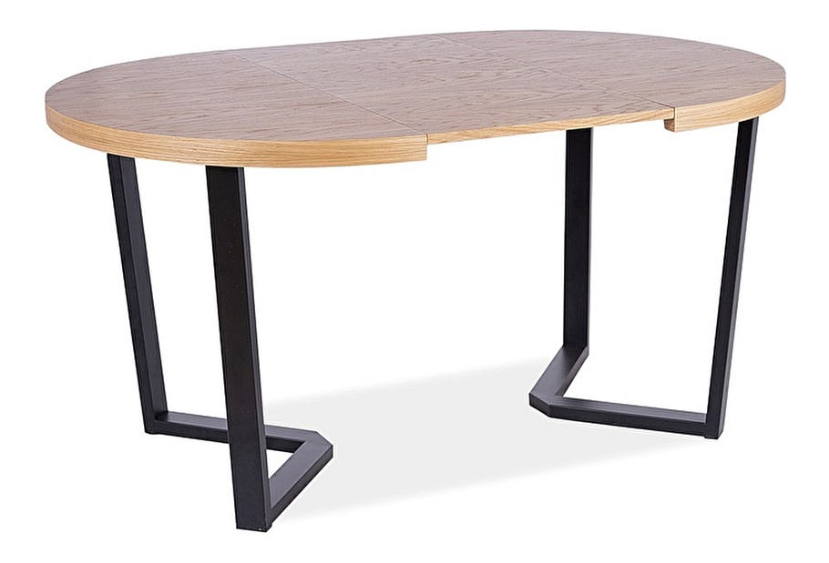 Rozkládací jídelní stůl 100-250 cm Perly (dub + černá) (pro 4 až 8 osob)
