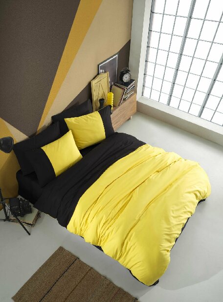 Ložní prádlo 200 x 220 cm Diamando (žlutá + černá)
