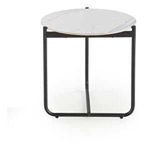 Konferenční stolek Acuna (bílý mramor + černá)