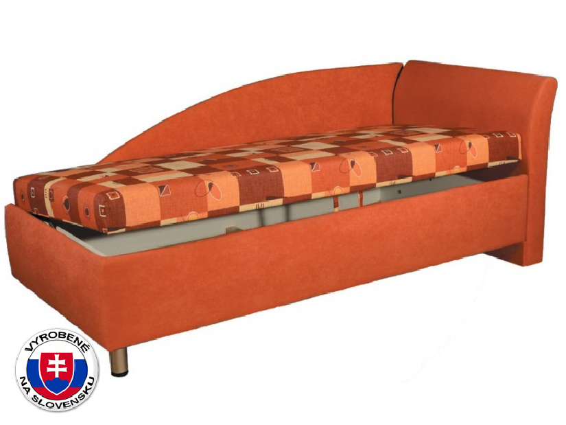 Jednolůžková postel (válenda) 90 cm Pennie (s molitanovou matrací) (P)