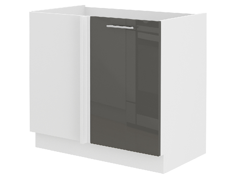Dolní kuchyňská skříňka Lavera 105 ND 1F BB (bílá + lesk šedý)