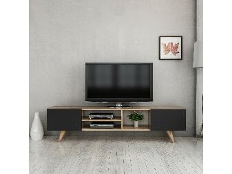  TV stolek/skříňka Bekupu (černá + dub)
