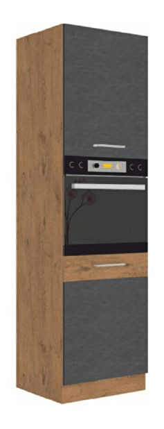 Kuchyňská skříňka na vestavné spotřebiče 60 DP-210 2F Velaga (šedá matná + dub lancelot) *výprodej