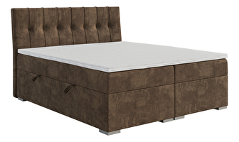 Manželská postel Boxspring 160 cm Driny (karamelová) (s matrací a úl. prostorem)