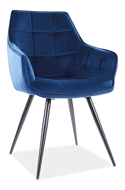 Jídelní židle Leslee (námořnická modrá + černá)