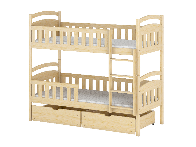 Dětská postel 80 cm Antone (s roštem a úl. prostorem) (borovice)