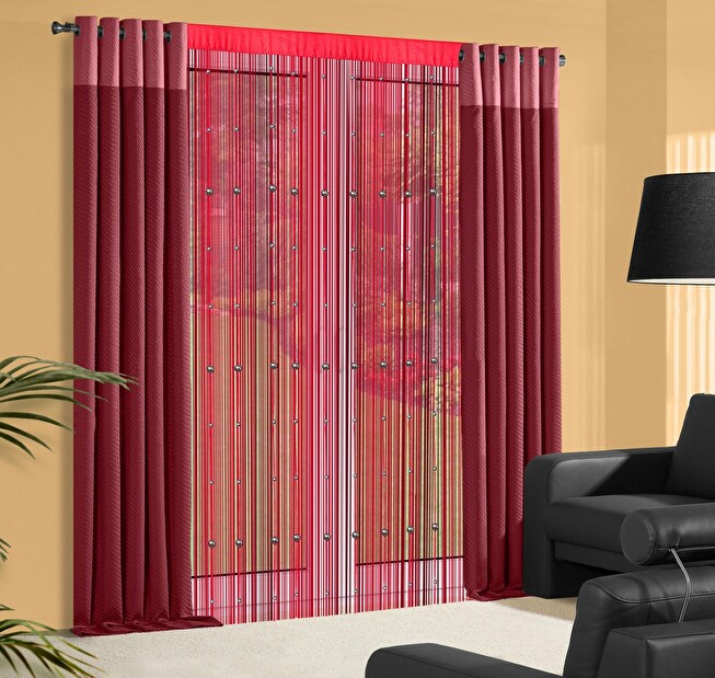 Záclona 140 x 250 cm Koralik (červená)