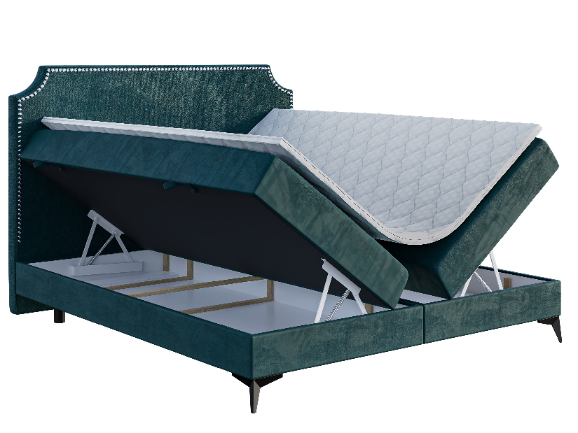Kontinentální postel 120 cm Lexa (mořská) (s matrací a úl. prostorem)