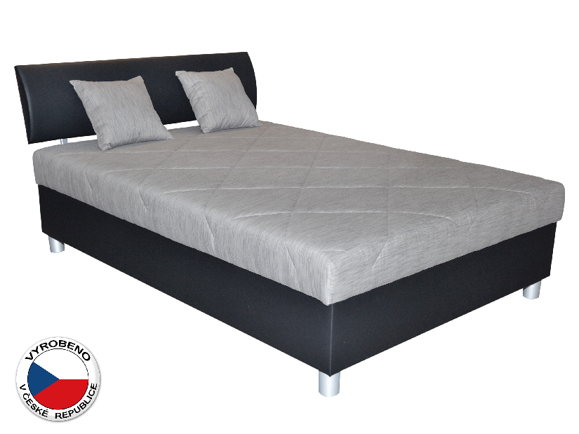 Manželská postel 140 cm Blanář Skate (šedá + černá) (s roštem a matrací)