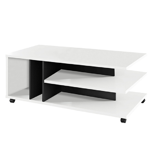 Konferenční stolek Dastina (bílá + černá)