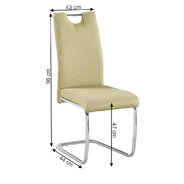 Jídelní židle Abalia New (zelená + chrom)