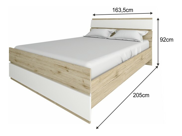 Manželská postel 160 cm Leora