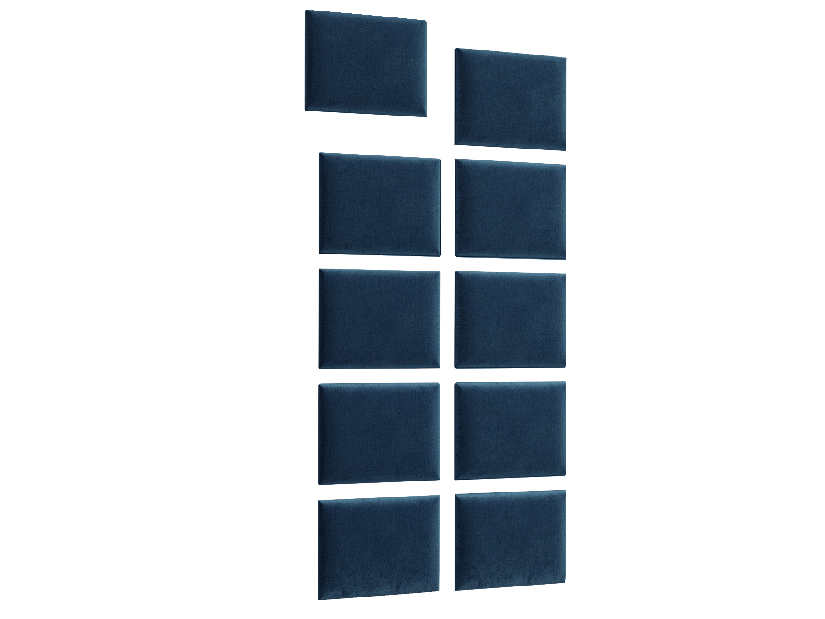 Set 10 čalouněných panelů Quadra 100x200 cm (modrá)