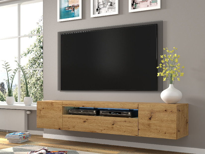 TV stolek/skříňka Aurora 200 (dub artisan) (LED)