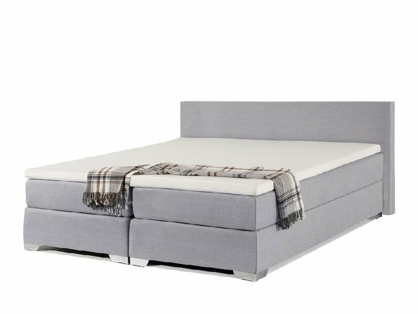 Manželská postel Boxspring 180 cm PREMIER (s matracemi) (světle šedá)