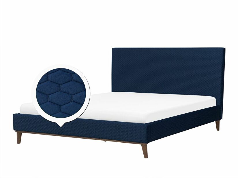 Manželská postel 180 cm BARON (s roštem) (modrá) *bazar