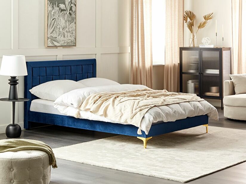 Manželská postel 140 cm Linux (modrá)