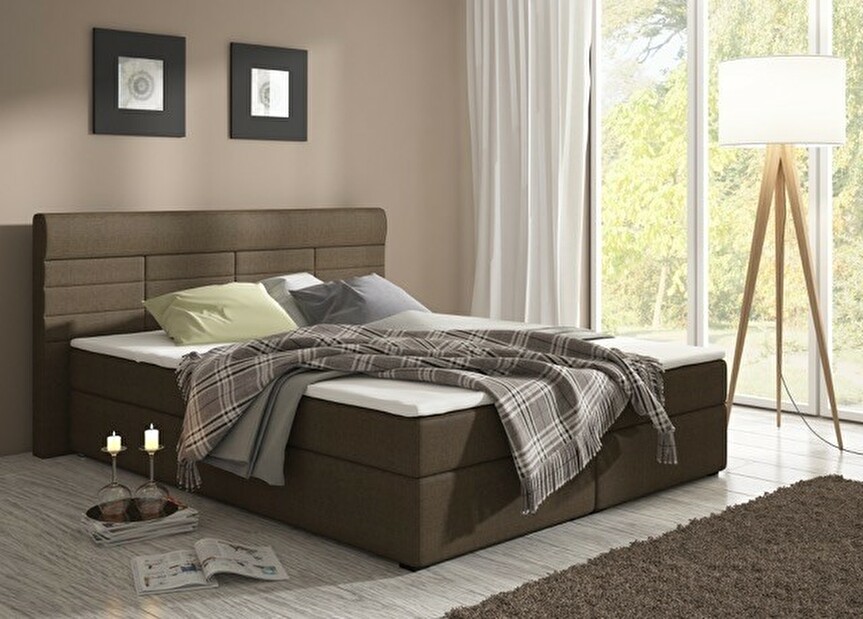 Manželská postel 180 cm Torino savana hnědá (s matracemi)