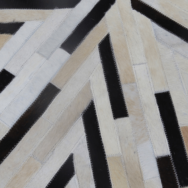 Kožený koberec 200x200 cm Kazuko TYP 08 (hovězí kůže + vzor patchwork)