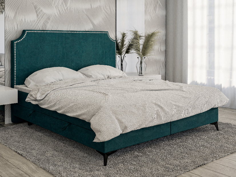 Kontinentální postel 120 cm Lexa (mořská) (s matrací a úl. prostorem)