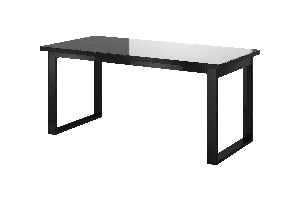 Jídelní stůl Henry Typ 92 (pro 6 až 8 osob) (černý + černý vysoký lesk)