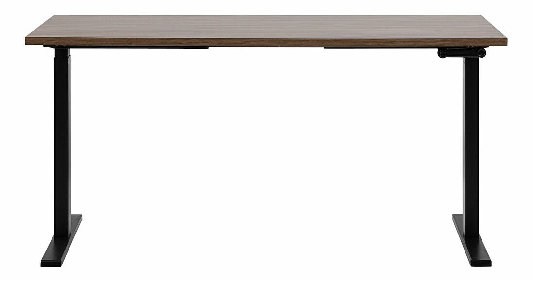 Psací stůl UPPER II (130 x 72 cm) (MDF) (tmavé dřevo) (manuálně nastavitelný)