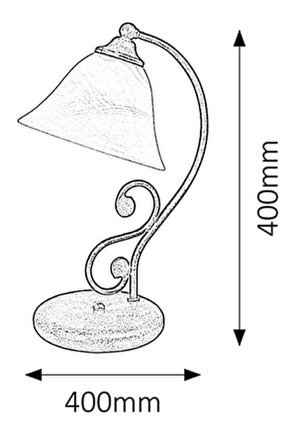 Stolní lampa Dorothea 7772 (matná černá + rýžové kamenné sklo)