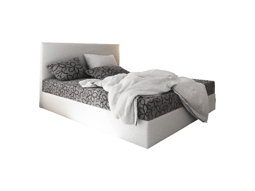 Manželská postel Boxspring 140 cm Lilac (vzor + bílá) (s matrací a úložným prostorem)
