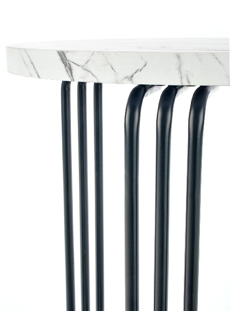 Konferenční stolek Anecca S (bílý mramor + černá) *výprodej