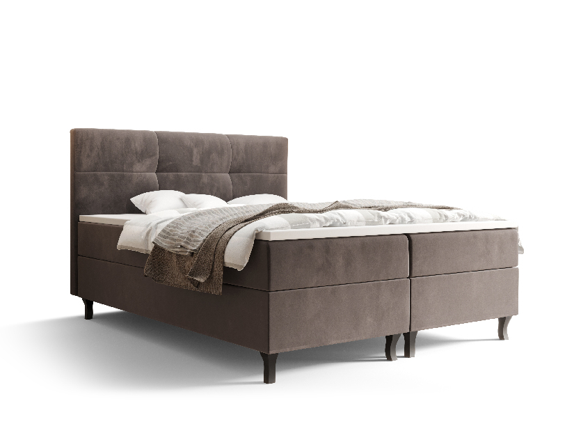 Manželská postel Boxspring 160 cm Lumba (hnědá) (s matrací a úložným prostorem)