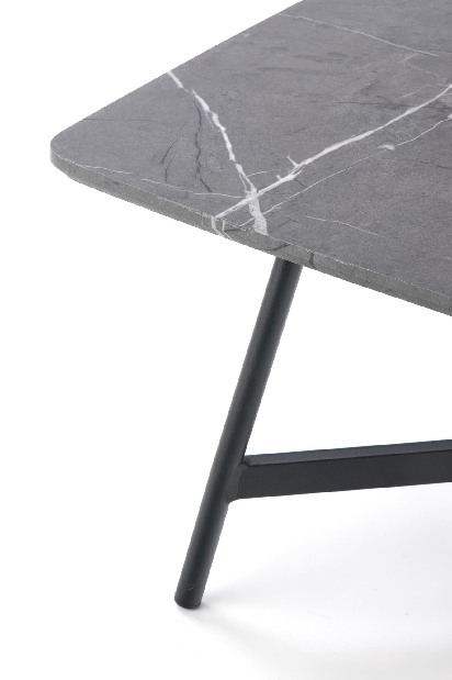 Konferenční stolek Fariola (šedý mramor + černá)