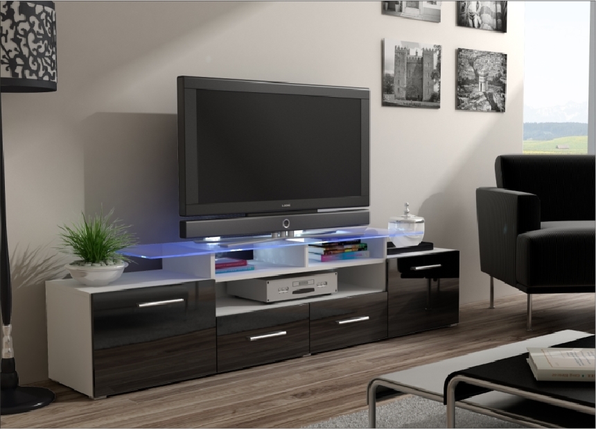 TV stolek/skříňka Evora + LED (s osvětlením)