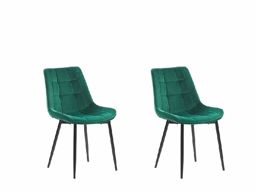 Set 2 ks. jídelních židlí MOROSE (polyester) (zelená)