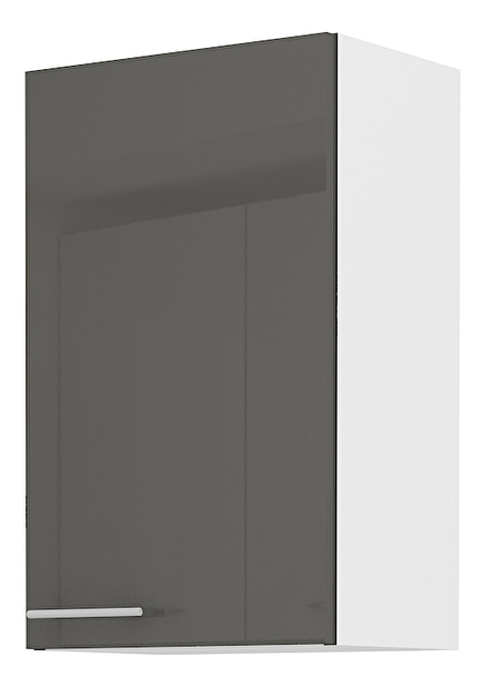 Horní kuchyňská skříňka Lavera 45 G 72 1F (bílá + lesk šedý)