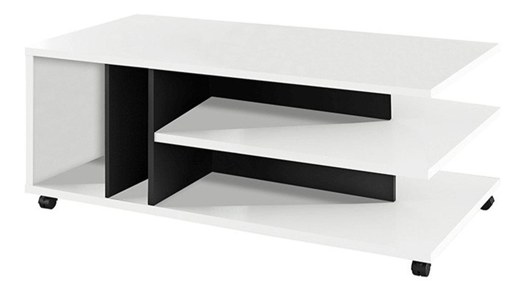 Konferenční stolek Dastina (bílá + černá) *výprodej