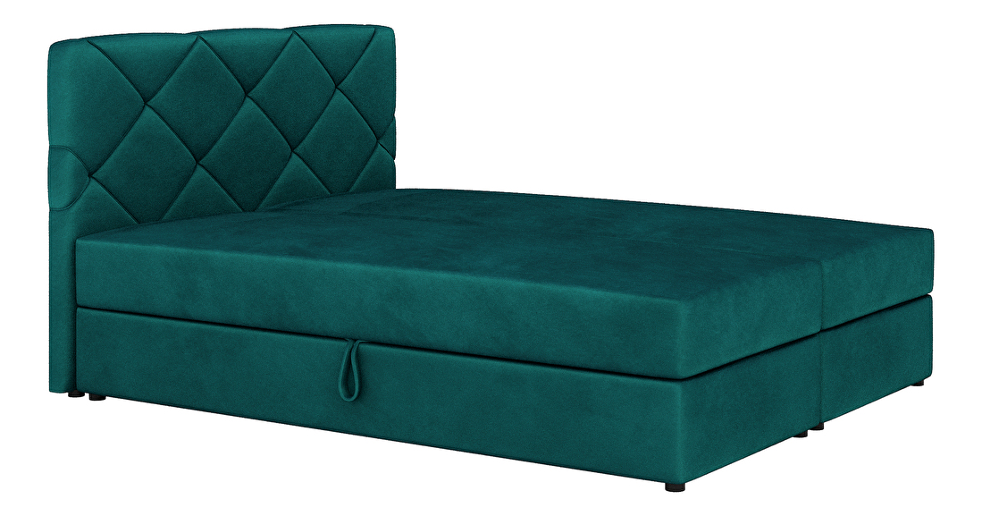Kontinentální postel 140x200 cm Karum Comfort (tmavě zelená) (s roštem a matrací)