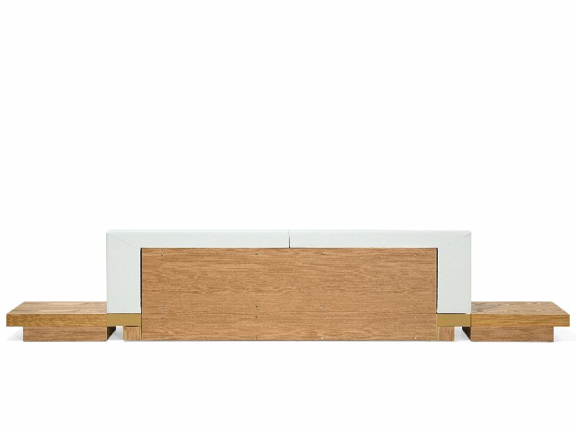 Manželská postel 180 cm ZEPHYRE (s roštem) (světlé dřevo)